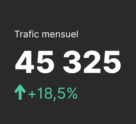 Résultats Agent IA sur le trafic mensuel du site internet